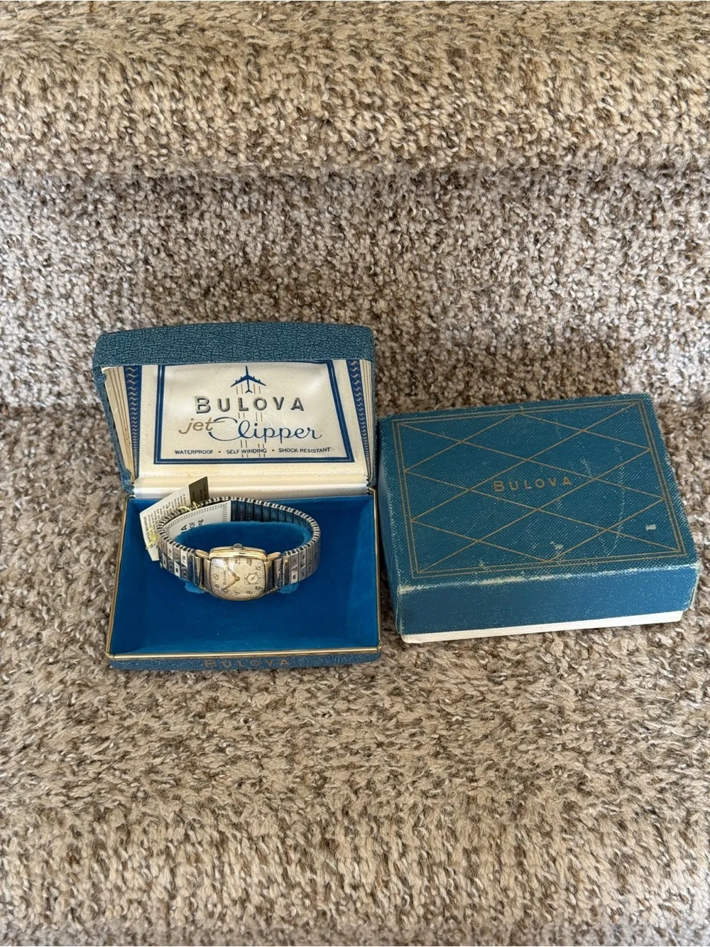 Bulova vintage 10k gold winding Jet Clipper Vintage Men's Watch with box